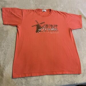 Streetwear Shirt Adult XL Red Aruba‎ Caribbean Graphic Workout Lightweight Tee